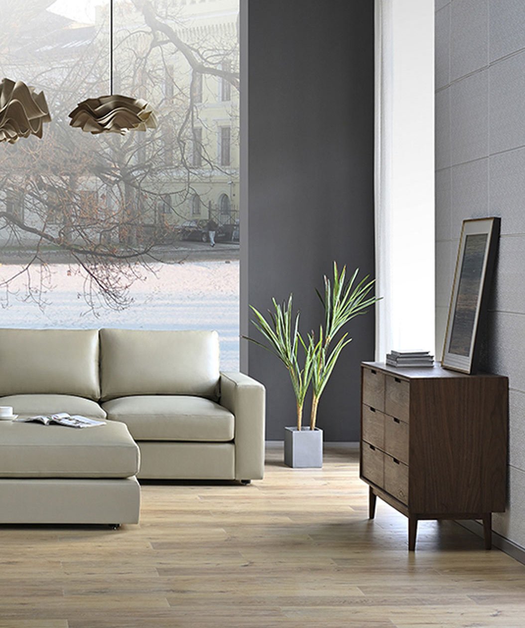 Furniture and big-brand merchandise in the warehouse