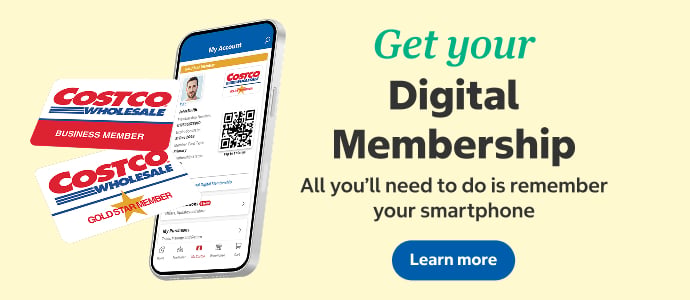 Costco app with digital membership card on a phone