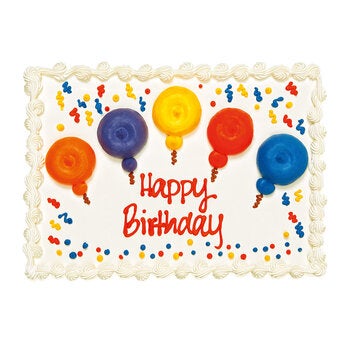 Happy Birthday balloon cake, pre-orderable online